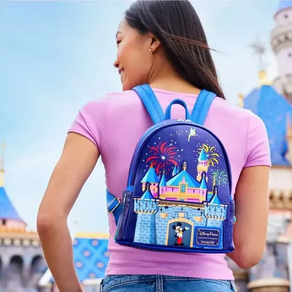 NEW Loungefly Disneyland Sleeping Beauty Castle Fireworks  display picture 1